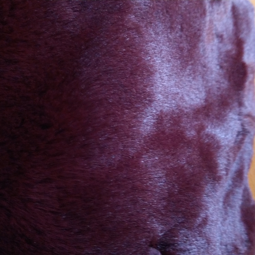 Apple spice colored Loft faux fur jacket